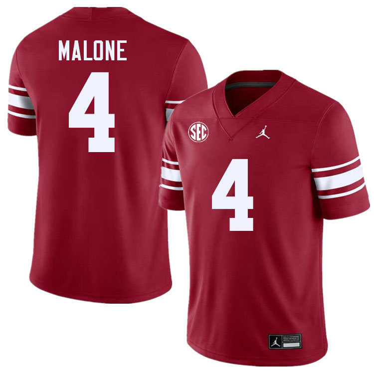 Men #4 Dez Malone Oklahoma Sooners 2024 SEC Conference College Football Jerseys-Throwback